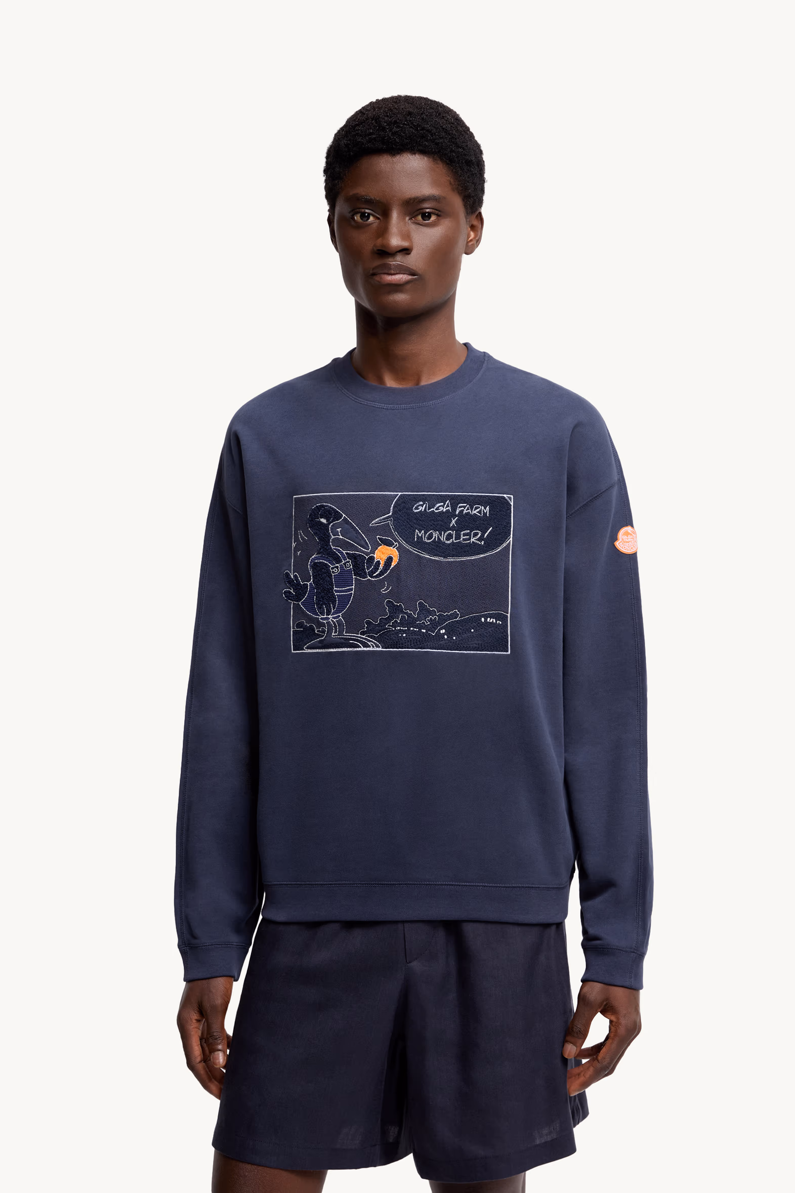 Moncler x Gilga Farm Designed by Donald Glover Cotton Sweatshirt Men Navy Blue Moncler 3
